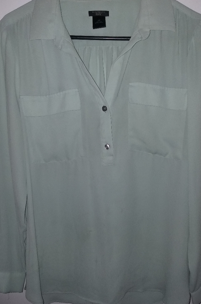 Mint green sheer Anne Taylor Blouse